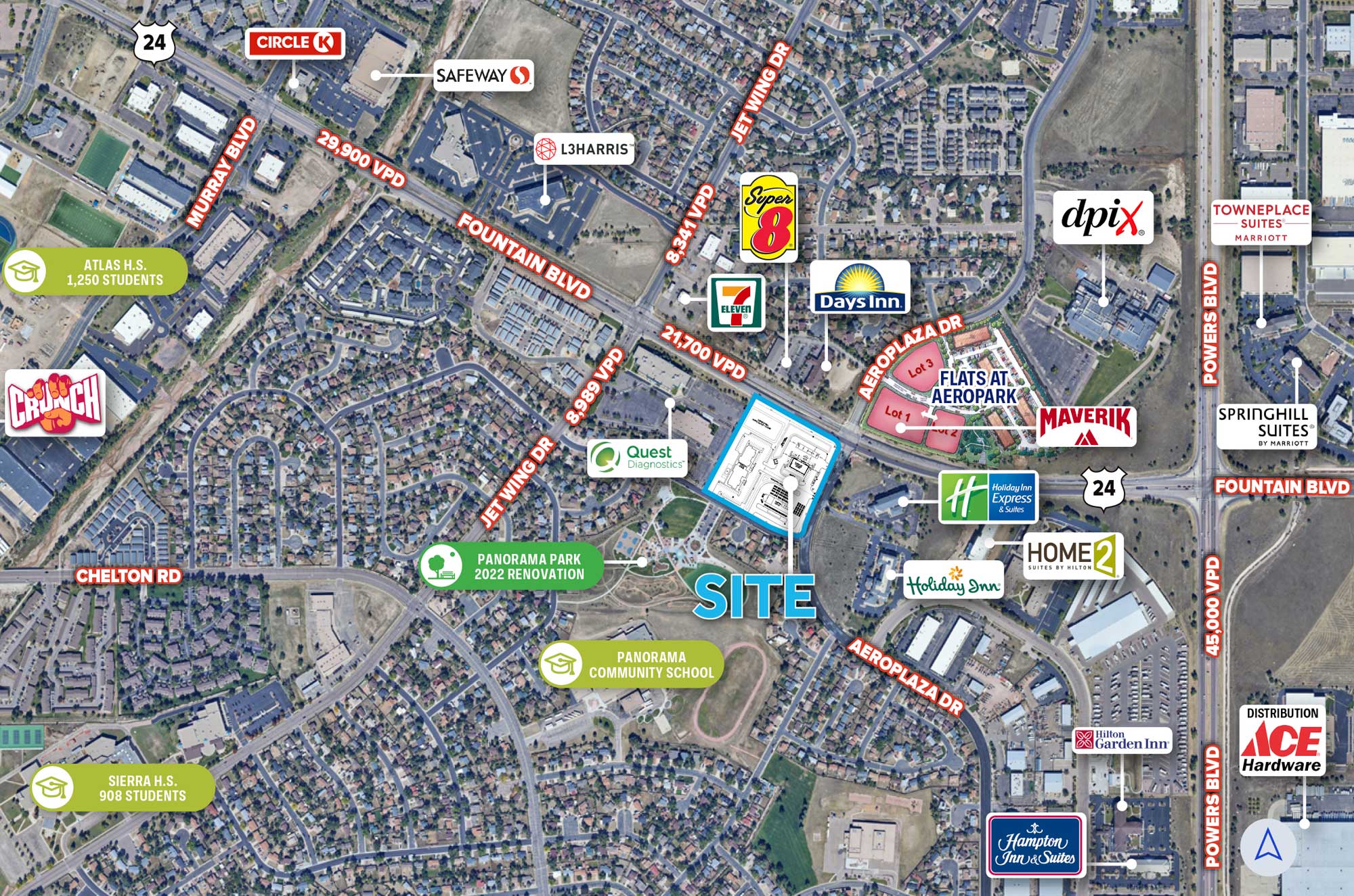 Fountain Blvd & Aeroplaza Dr